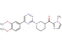 {1-[5-(3,4-dimethoxyphenyl)-1,2,4-triazin-3-yl]-3-piperidinyl}(1-methyl-1H-imidazol-2-yl)methanone