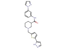 N-[3-(1H-pyrazol-1-yl)phenyl]-1-{[5-(1H-pyrazol-5-yl)-2-thienyl]methyl}-3-piperidinecarboxamide