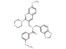 N-(1,3-benzodioxol-5-ylmethyl)-3-methoxy-N-{[7-(methylthio)-2-(4-morpholinyl)-3-quinolinyl]methyl}benzamide