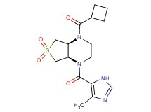 (4aR*,7aS*)-1-(cyclobutylcarbonyl)-4-[(4-methyl-1H-imidazol-5-yl)carbonyl]octahydrothieno[3,4-b]pyrazine 6,6-dioxide