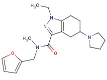 1-ethyl-N-(2-furylmethyl)-N-methyl-5-(1-pyrrolidinyl)-4,5,6,7-tetrahydro-1H-indazole-3-carboxamide