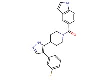 5-({4-[4-(3-fluorophenyl)-1H-pyrazol-5-yl]piperidin-1-yl}carbonyl)-1H-indole