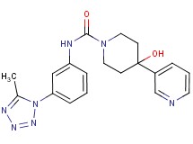 4-hydroxy-N-[3-(5-methyl-1H-tetrazol-1-yl)phenyl]-4-pyridin-3-ylpiperidine-1-carboxamide