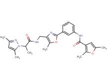 N-{3-[4-({[2-(3,5-dimethyl-1H-pyrazol-1-yl)propanoyl]amino}methyl)-5-methyl-1,3-oxazol-2-yl]phenyl}-2,5-dimethyl-3-furamide