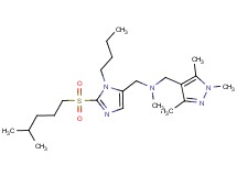 ({1-butyl-2-[(4-methylpentyl)sulfonyl]-1H-imidazol-5-yl}methyl)methyl[(1,3,5-trimethyl-1H-pyrazol-4-yl)methyl]amine