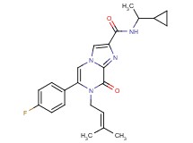 N-(1-cyclopropylethyl)-6-(4-fluorophenyl)-7-(3-methylbut-2-en-1-yl)-8-oxo-7,8-dihydroimidazo[1,2-a]pyrazine-2-carboxamide