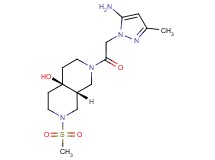 (4aR*,8aR*)-2-[(5-amino-3-methyl-1H-pyrazol-1-yl)acetyl]-7-(methylsulfonyl)octahydro-2,7-naphthyridin-4a(2H)-ol