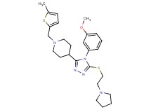 4-(4-(3-methoxyphenyl)-5-{[2-(1-pyrrolidinyl)ethyl]thio}-4H-1,2,4-triazol-3-yl)-1-[(5-methyl-2-thienyl)methyl]piperidine