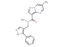 N,6-dimethyl-N-[(5-phenyl-1H-pyrazol-4-yl)methyl]pyrazolo[1,5-a]pyrimidine-3-carboxamide