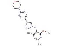 4-(5-{1-[(2-methoxy-4,6-dimethylpyridin-3-yl)methyl]-1H-1,2,3-triazol-4-yl}pyrimidin-2-yl)morpholine