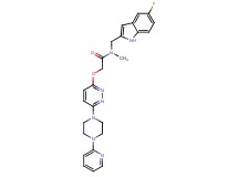 N-[(5-fluoro-1H-indol-2-yl)methyl]-N-methyl-2-({6-[4-(2-pyridinyl)-1-piperazinyl]-3-pyridazinyl}oxy)acetamide