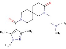 2-[2-(dimethylamino)ethyl]-9-[(1,3,5-trimethyl-1H-pyrazol-4-yl)carbonyl]-2,9-diazaspiro[5.5]undecan-3-one