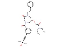 N,N-diethyl-2-{[4-[3-(3-hydroxy-3-methyl-1-butyn-1-yl)benzoyl]-2-oxo-1-(2-phenylethyl)-1,4-diazepan-6-yl]oxy}acetamide
