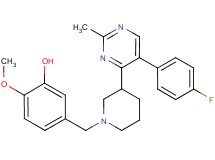 5-({3-[5-(4-fluorophenyl)-2-methyl-4-pyrimidinyl]-1-piperidinyl}methyl)-2-methoxyphenol