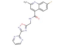 7-fluoro-2-methyl-N-{[3-(2-pyrimidinyl)-1,2,4-oxadiazol-5-yl]methyl}-4-quinolinecarboxamide