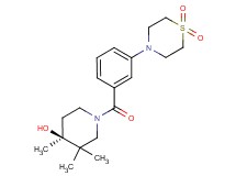 (4S*)-1-[3-(1,1-dioxidothiomorpholin-4-yl)benzoyl]-3,3,4-trimethylpiperidin-4-ol