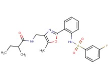 N-{[2-(2-{[(3-fluorophenyl)sulfonyl]amino}phenyl)-5-methyl-1,3-oxazol-4-yl]methyl}-2-methylbutanamide