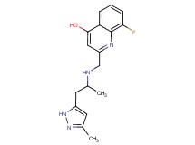 8-fluoro-2-({[1-methyl-2-(3-methyl-1H-pyrazol-5-yl)ethyl]amino}methyl)quinolin-4-ol