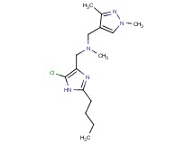 1-(2-butyl-5-chloro-1H-imidazol-4-yl)-N-[(1,3-dimethyl-1H-pyrazol-4-yl)methyl]-N-methylmethanamine