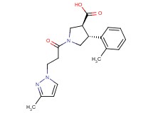 (3S*,4R*)-4-(2-methylphenyl)-1-[3-(3-methyl-1H-pyrazol-1-yl)propanoyl]pyrrolidine-3-carboxylic acid
