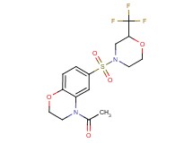 4-acetyl-6-{[2-(trifluoromethyl)morpholin-4-yl]sulfonyl}-3,4-dihydro-2H-1,4-benzoxazine