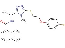 N-[1-(5-{[2-(4-fluorophenoxy)ethyl]thio}-4-methyl-4H-1,2,4-triazol-3-yl)ethyl]-1-naphthamide