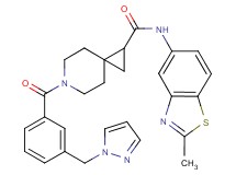 N-(2-methyl-1,3-benzothiazol-5-yl)-6-[3-(1H-pyrazol-1-ylmethyl)benzoyl]-6-azaspiro[2.5]octane-1-carboxamide