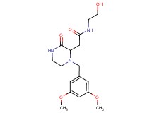 2-[1-(3,5-dimethoxybenzyl)-3-oxo-2-piperazinyl]-N-(2-hydroxyethyl)acetamide