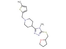 4-{4-methyl-5-[(tetrahydro-2-furanylmethyl)thio]-4H-1,2,4-triazol-3-yl}-1-[(5-methyl-2-thienyl)methyl]piperidine