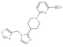 6-{4-[1-(1,3-thiazol-4-ylmethyl)-1H-imidazol-2-yl]-1-piperidinyl}-2-pyridinecarbonitrile