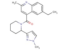 6-ethyl-2-methyl-4-{[2-(1-methyl-1H-pyrazol-3-yl)-1-piperidinyl]carbonyl}quinoline