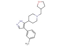 4-[4-(3-methylphenyl)-1H-pyrazol-5-yl]-1-(tetrahydrofuran-3-ylmethyl)piperidine