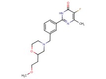 5-fluoro-2-(3-{[2-(2-methoxyethyl)morpholin-4-yl]methyl}phenyl)-6-methylpyrimidin-4(3H)-one