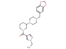 1-(1,3-benzodioxol-5-ylmethyl)-4-{1-[(1-ethyl-1H-pyrazol-4-yl)carbonyl]-3-piperidinyl}piperazine