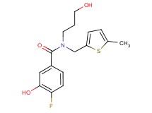 4-fluoro-3-hydroxy-N-(3-hydroxypropyl)-N-[(5-methyl-2-thienyl)methyl]benzamide