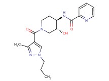 N-{(3R*,4R*)-3-hydroxy-1-[(3-methyl-1-propyl-1H-pyrazol-4-yl)carbonyl]piperidin-4-yl}pyridine-2-carboxamide