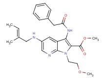 methyl 1-(2-methoxyethyl)-5-{[(2E)-2-methyl-2-buten-1-yl]amino}-3-[(phenylacetyl)amino]-1H-pyrrolo[2,3-b]pyridine-2-carboxylate