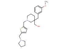 (3-(3-methoxybenzyl)-1-{[5-(1-pyrrolidinylmethyl)-2-thienyl]methyl}-3-piperidinyl)methanol