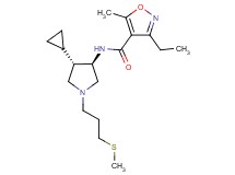 N-{rel-(3R,4S)-4-cyclopropyl-1-[3-(methylthio)propyl]-3-pyrrolidinyl}-3-ethyl-5-methyl-4-isoxazolecarboxamide hydrochloride