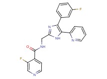 3-fluoro-N-{[4-(3-fluorophenyl)-5-pyridin-2-yl-1H-imidazol-2-yl]methyl}isonicotinamide