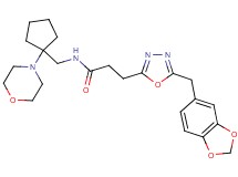 3-[5-(1,3-benzodioxol-5-ylmethyl)-1,3,4-oxadiazol-2-yl]-N-{[1-(4-morpholinyl)cyclopentyl]methyl}propanamide