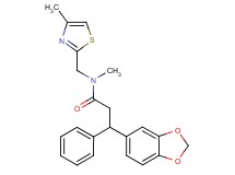 3-(1,3-benzodioxol-5-yl)-N-methyl-N-[(4-methyl-1,3-thiazol-2-yl)methyl]-3-phenylpropanamide