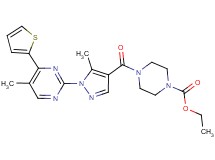 ethyl 4-({5-methyl-1-[5-methyl-4-(2-thienyl)-2-pyrimidinyl]-1H-pyrazol-4-yl}carbonyl)-1-piperazinecarboxylate