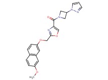 2-{[(7-methoxy-2-naphthyl)oxy]methyl}-4-{[3-(1H-pyrazol-1-yl)azetidin-1-yl]carbonyl}-1,3-oxazole