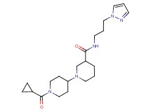 1'-(cyclopropylcarbonyl)-N-[3-(1H-pyrazol-1-yl)propyl]-1,4'-bipiperidine-3-carboxamide