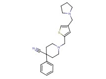 4-phenyl-1-{[4-(pyrrolidin-1-ylmethyl)-2-thienyl]methyl}piperidine-4-carbonitrile
