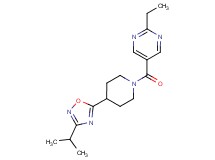 2-ethyl-5-{[4-(3-isopropyl-1,2,4-oxadiazol-5-yl)-1-piperidinyl]carbonyl}pyrimidine