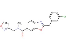 2-(3-chlorobenzyl)-N-(3-isoxazolylmethyl)-N-methyl-1,3-benzoxazole-6-carboxamide