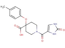 4-(4-methylphenoxy)-1-[(2-oxo-2,3-dihydro-1H-imidazol-4-yl)carbonyl]piperidine-4-carboxylic acid