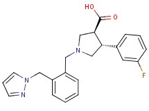 (3S*,4R*)-4-(3-fluorophenyl)-1-[2-(1H-pyrazol-1-ylmethyl)benzyl]pyrrolidine-3-carboxylic acid